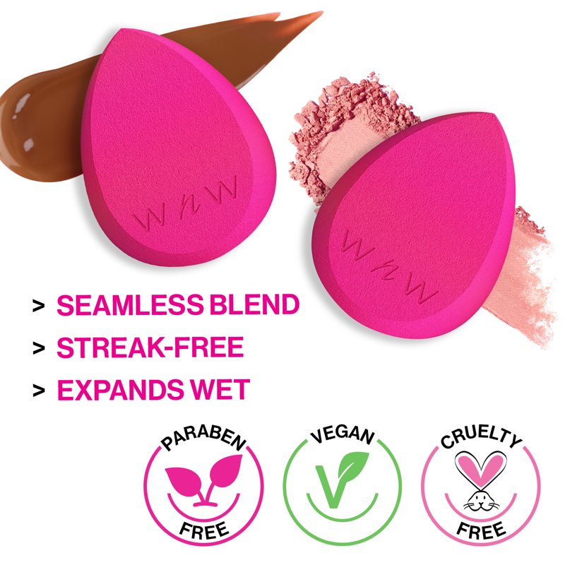 Makeup Blending Sponge - Streak-Free Application, Pink