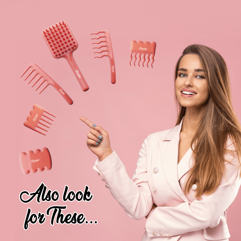 Wavy Teeth Detangler Comb - Durable Plastic, Orange, for Thick Hair