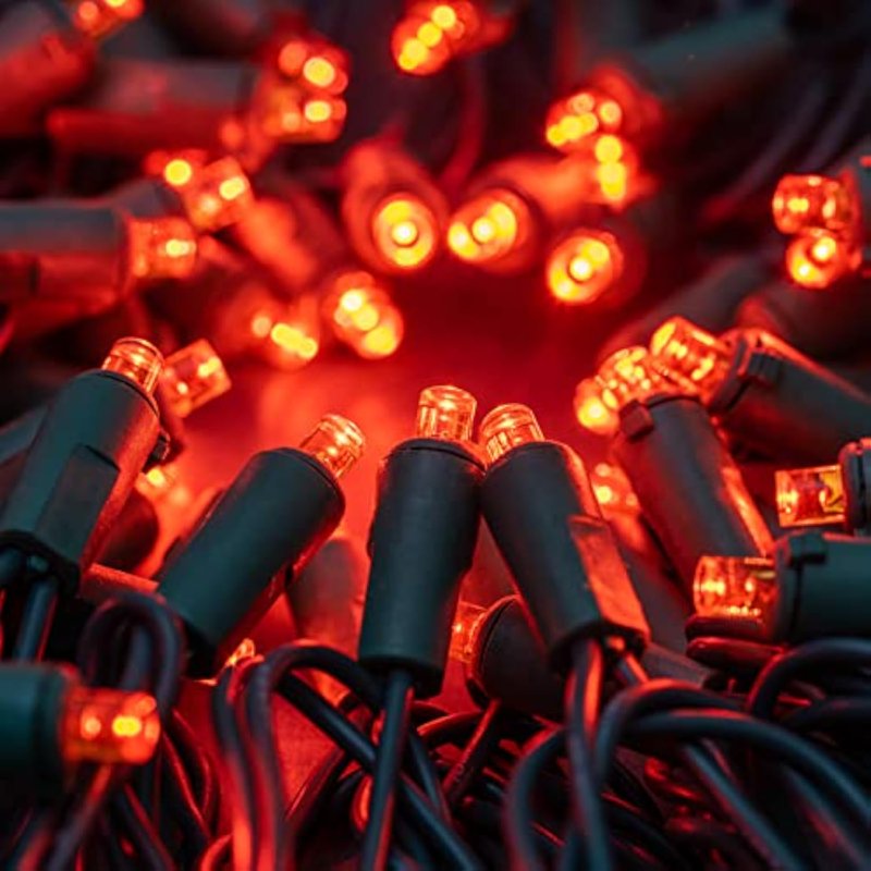 Wick's Outdoor Living LED 5MM Orange Holiday String Lights - 24 FT, 70 Bulbs, Indoor & Outdoor Use