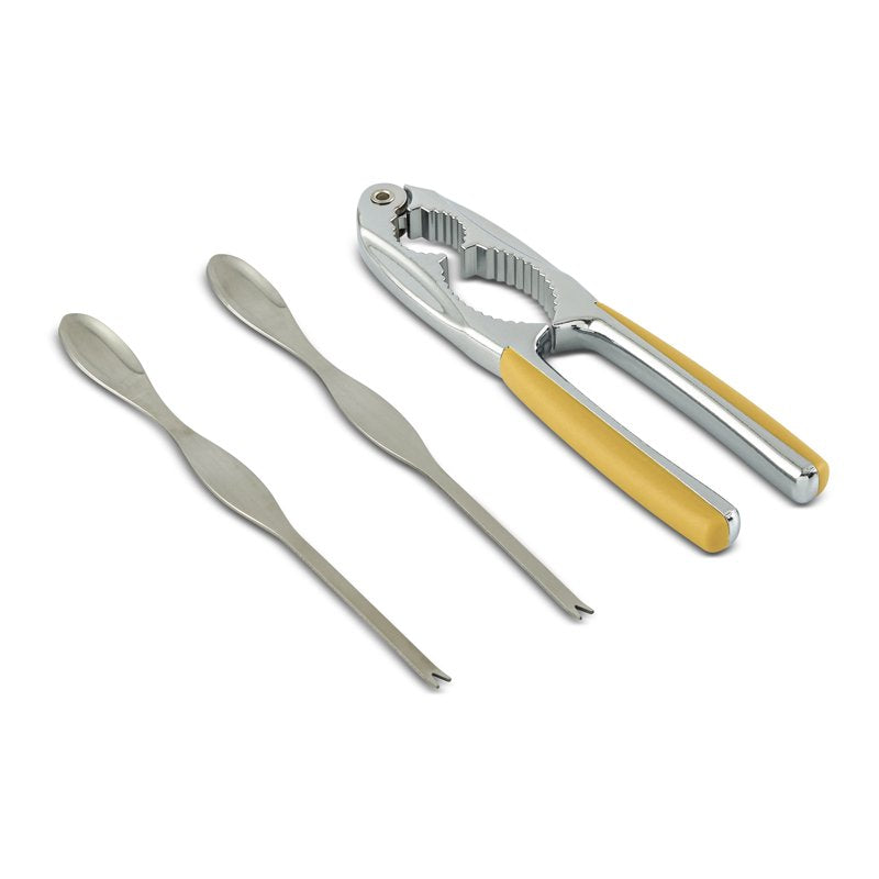 3-Piece Seafood & Nutcracker Set with Picks - Yellow