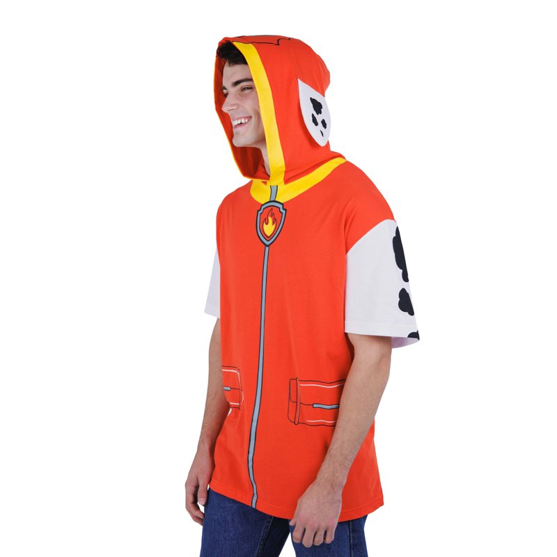 Paw Patrol Kids Cosplay Hooded T-Shirt Marshall Red White M Variation