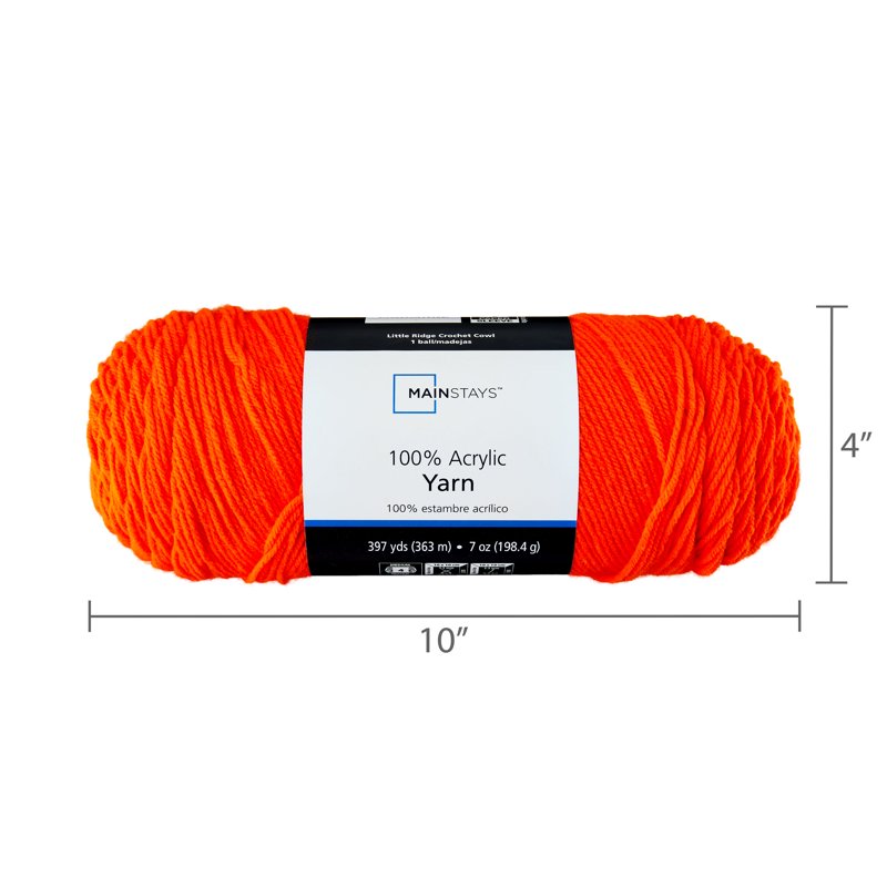 Medium Acrylic Yarn 7oz - Hop Orange - Soft, Durable Craft Yarn for Knitting & Crochet
