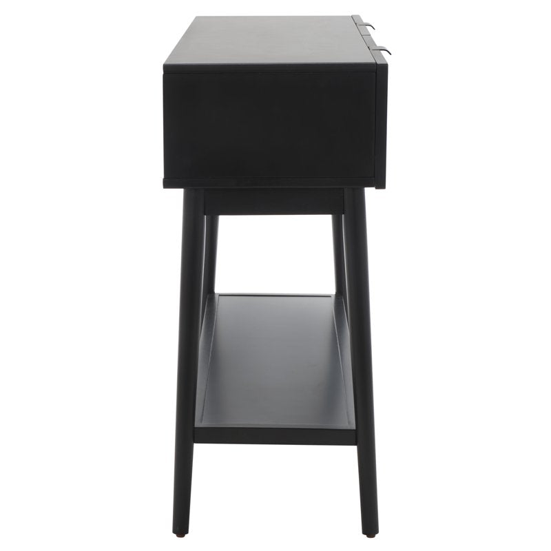 Mid-Century Modern Black Wood Console Table with Drawer - Multiple Sizes