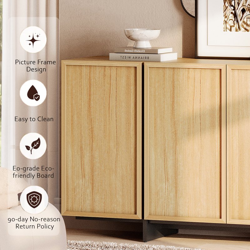 Modern TV Stand - Entertainment Center for 70" TVs with Storage Doors