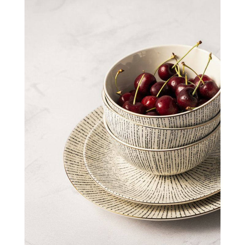12-Piece Ceramic Dinnerware Set - Riley Design