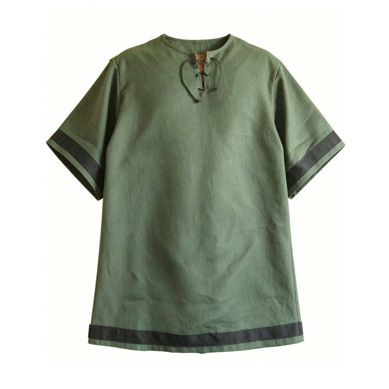 Men's Medieval Viking Surcoat Costume XL Green Short Sleeve Halloween Cosplay