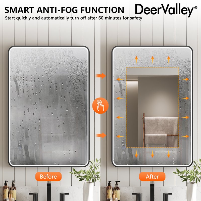 36 Inch Dimmable LED Bathroom Vanity Mirror with Anti-Fog & Touch Control