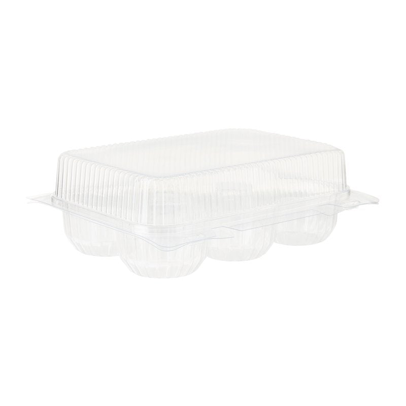 Clear Cupcake Boxes - 4 Count, Durable Plastic for Events