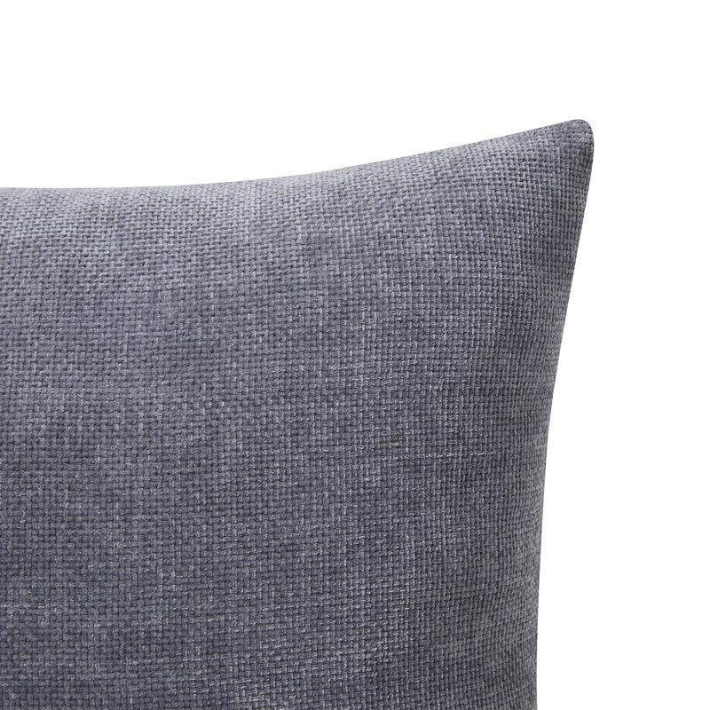 Grey Chenille Throw Pillow Set - 18x18 Inch Decorative Cushion 2 Pieces