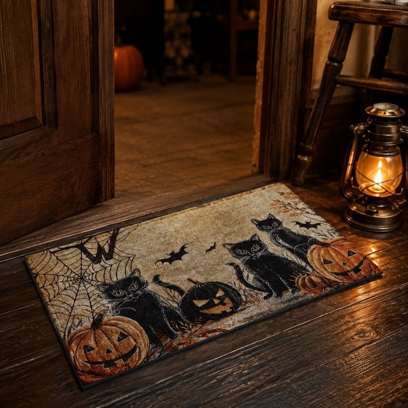 Halloween Doormat U - 15.8x23.6 Inch Non-Slip Absorbent Front Door Mat