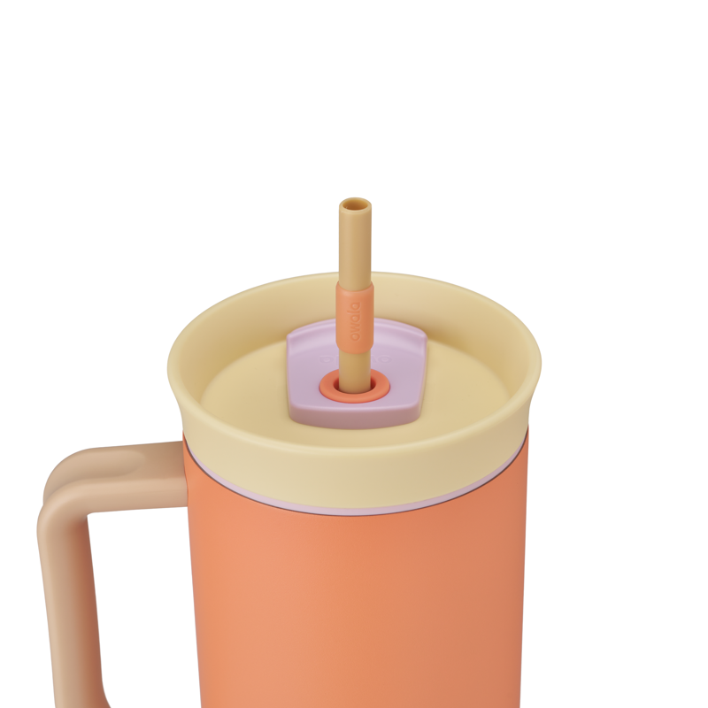40oz Stainless Steel Tumbler - Salmon Color, Sip or Swig Lid
