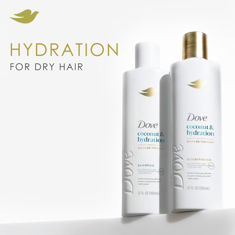 Dove Coconut & Hydration Shampoo & Conditioner Set - 12 oz