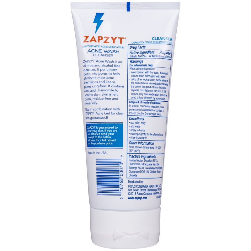 Acne Treatment Face and Body Wash, Hypoallergenic Cleanser 6.25 oz
