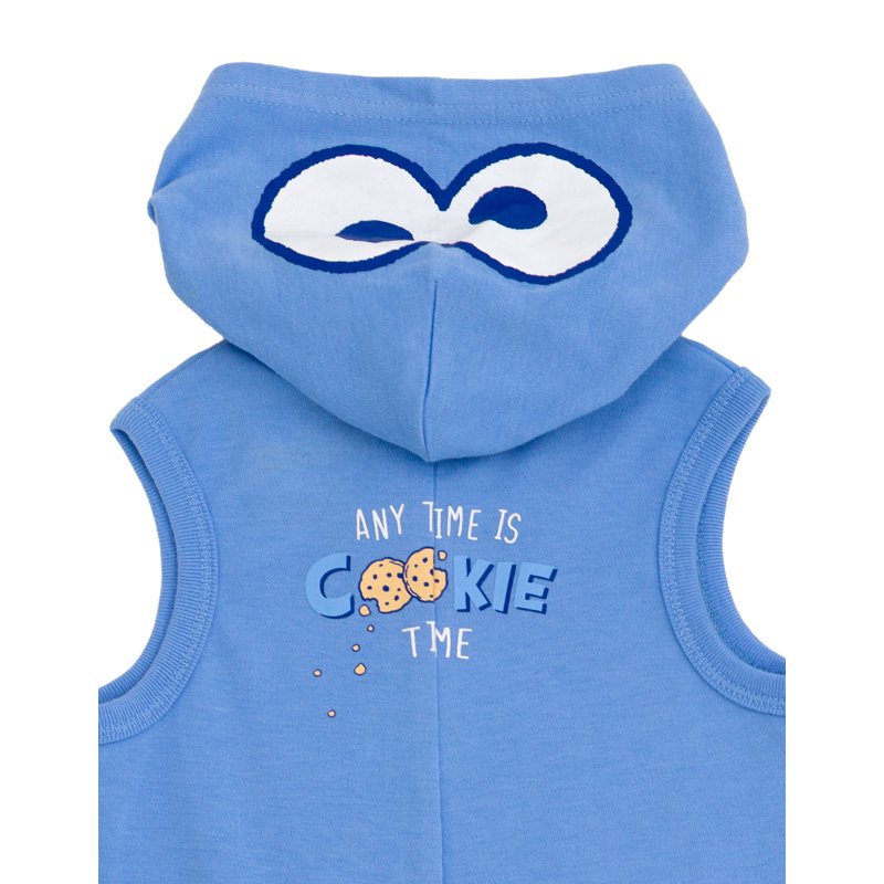 Sesame Street Cookie Monster Hooded Cosplay Romper - Blue, 24 Months