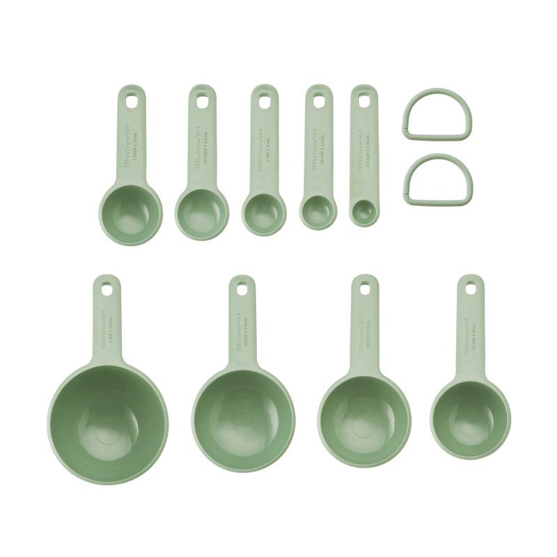 9-Piece Plastic Stackable Measuring Cups & Spoons Set - Pistachio