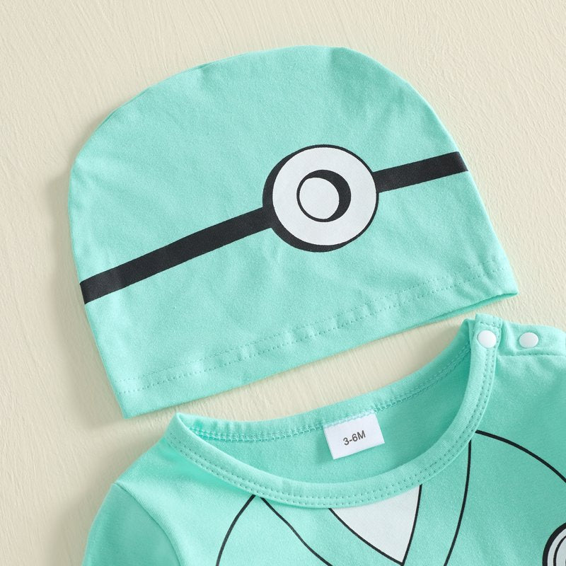 Toddler Baby Doctor Costume Romper & Hat Set - Green 0-3 Months