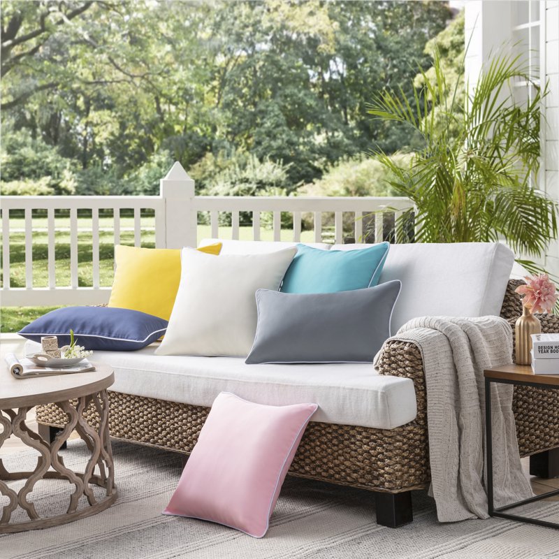 Outdoor Waterproof Throw Pillow 20x20 Inches - Red, 2 Pack - Patio & Indoor Decor