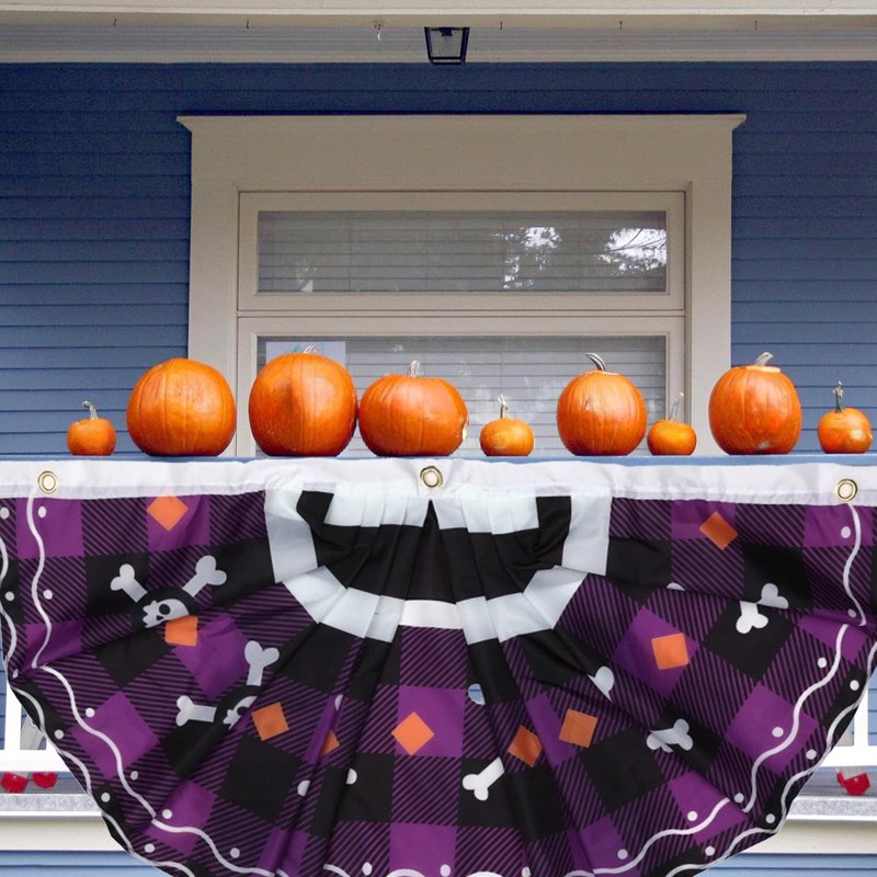 Halloween Flag Banner Outdoor Yard Fence Wall Hanging Decor - Variation C
