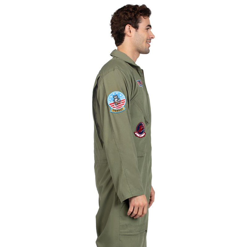 Men's Top Gun Flight Suit with Interchangeable Badge Patches - XL