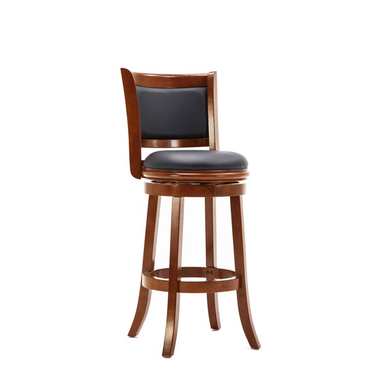 Augusta Swivel Wood Bar Stool - Amber Finish, Eco-Friendly Design