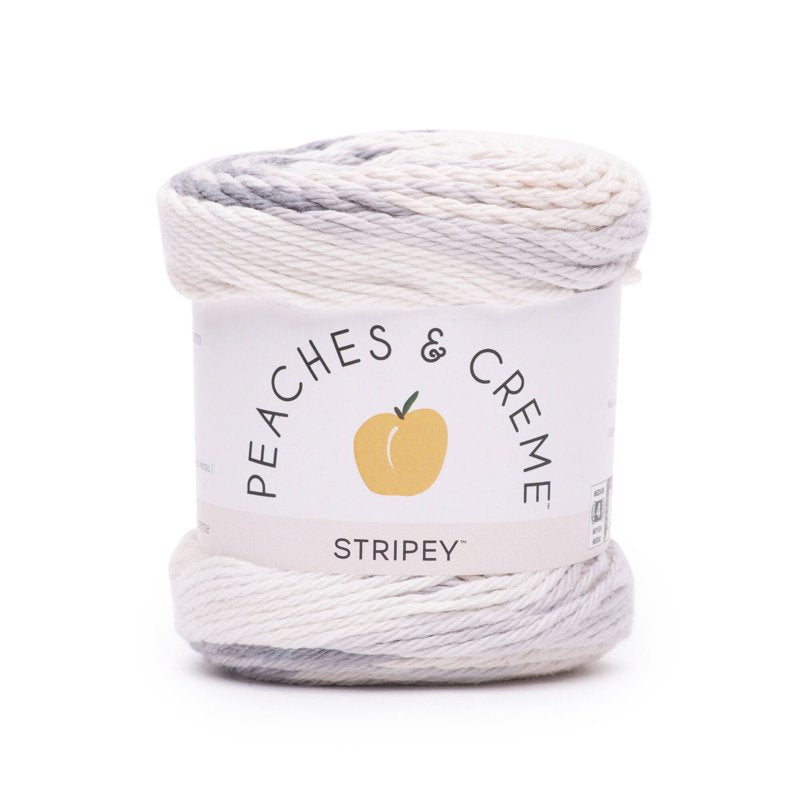 Peaches & Crème Stripey Cotton Yarn - 2 Pack Linen, Worsted Weight
