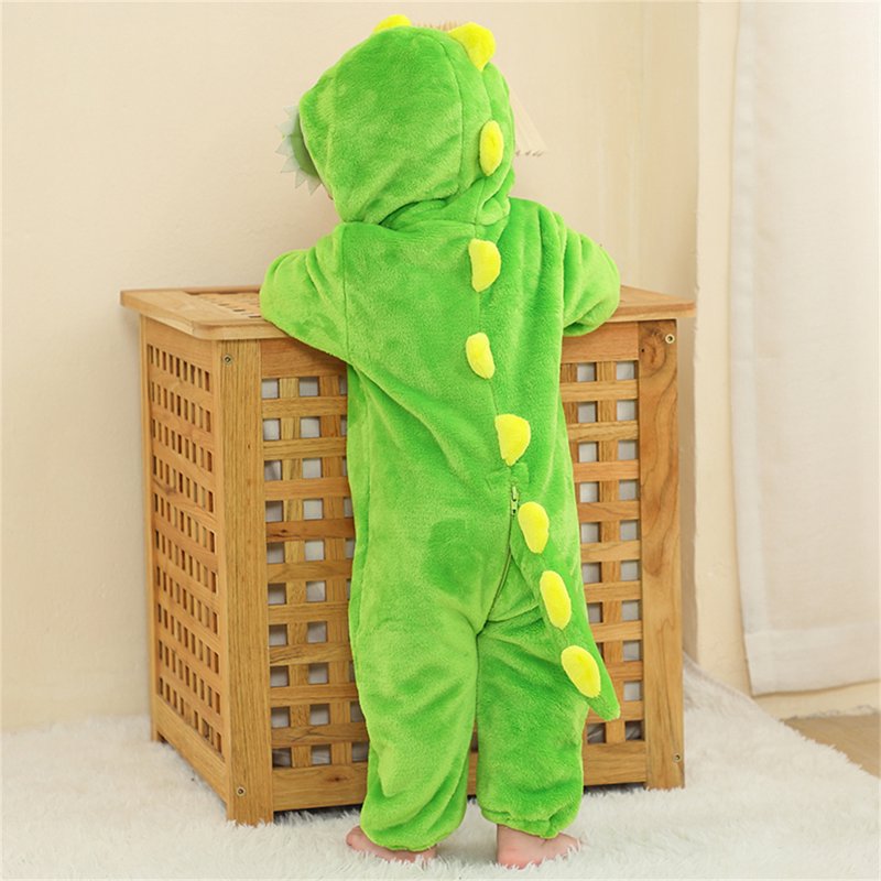 Infant Dinosaur Costume - Green Baby Romper for 6-12 Months Winter Dress Up