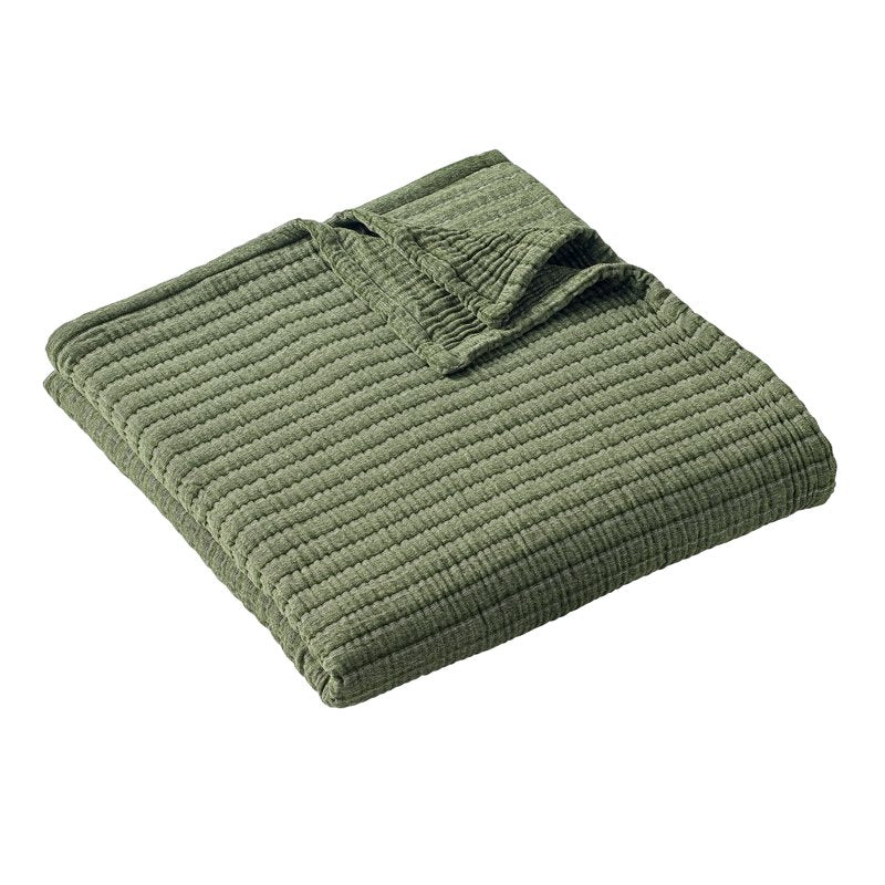 Full/Queen Size Chenille Gauze Bed Blanket - Cypress Tree Pattern, 90 x 96 in