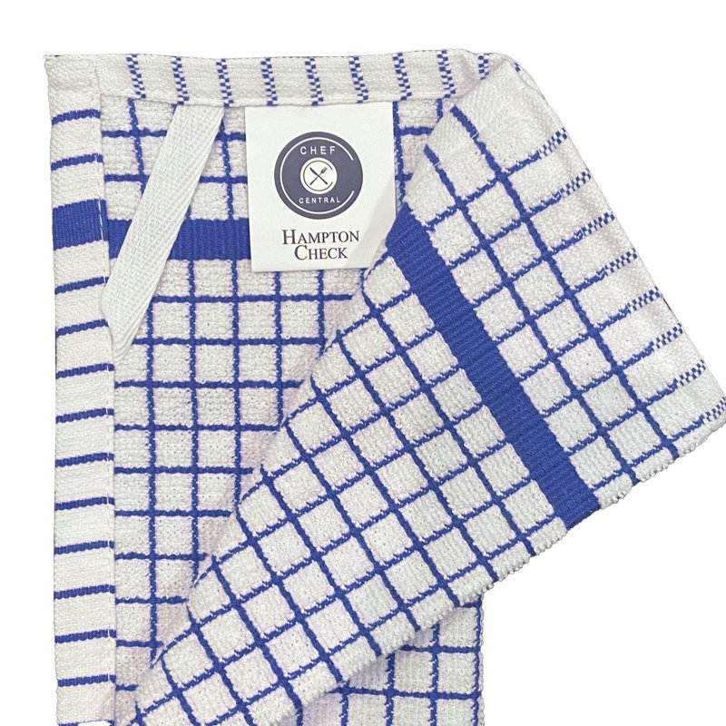 Hampton 16-Piece Check Dishcloth Set - Blue
