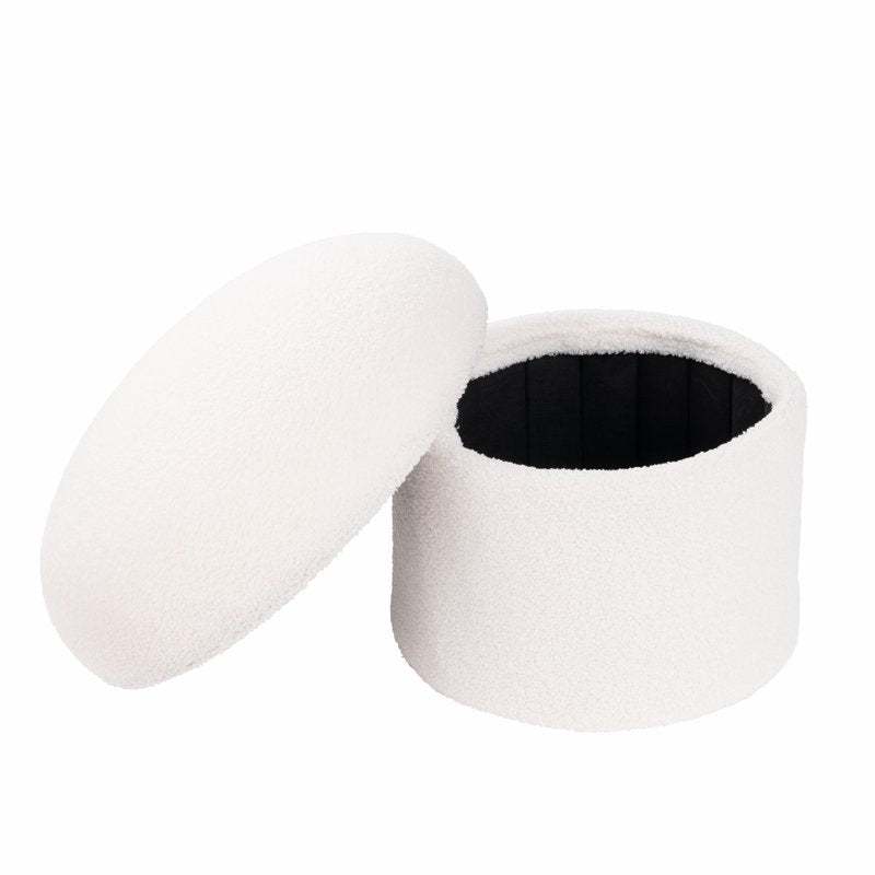 Upholstered Mushroom Storage Ottoman with Hidden Compartment