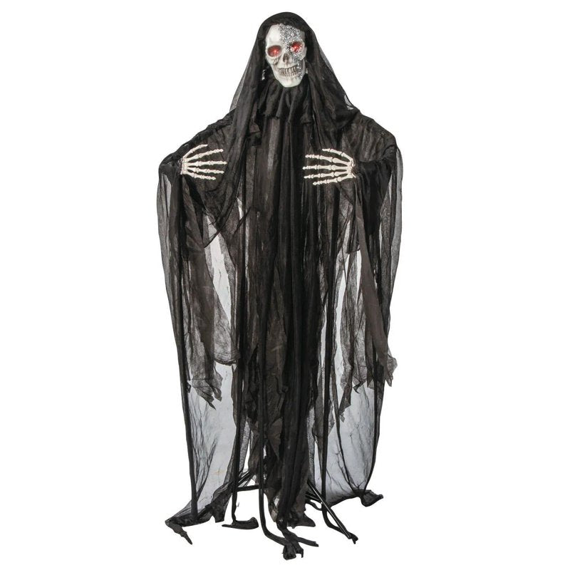 Animated Light-Up Skeleton Man Halloween Decoration - 5 Ft. Ghostly Figure