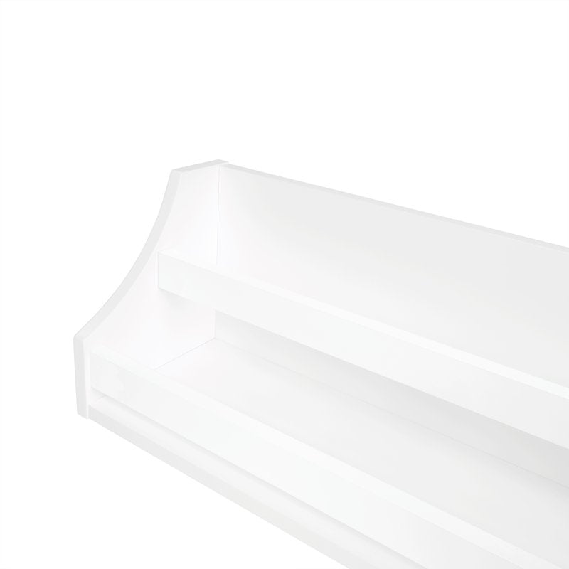 Kids Wall-Mounted Bookshelf Set - 2 Spacious Shelves - White