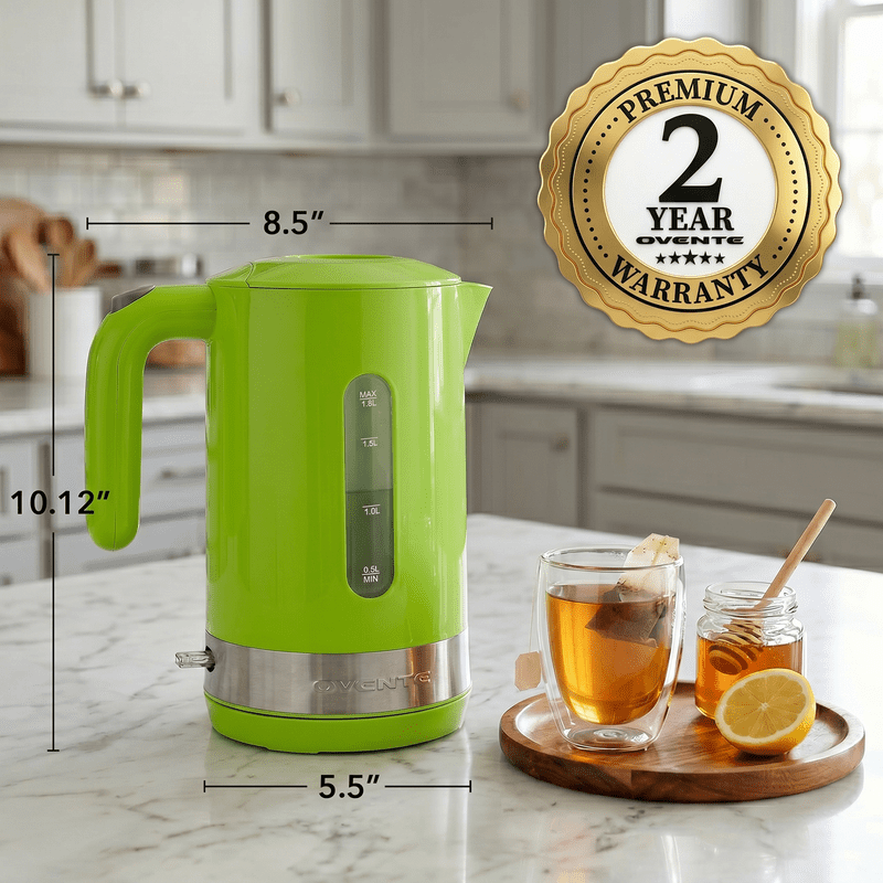 1.8L Electric Kettle - 1500W Fast Boiling, BPA-Free, Green