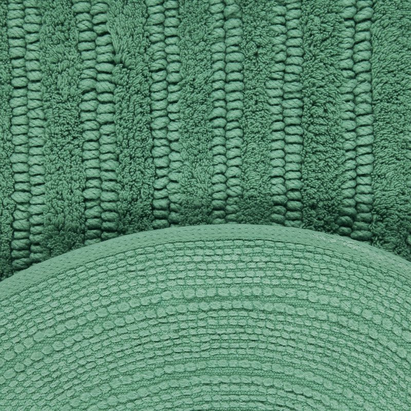 Oval Cotton Bath Rug - Pine Green 20 x 34 inches - Plush & Absorbent