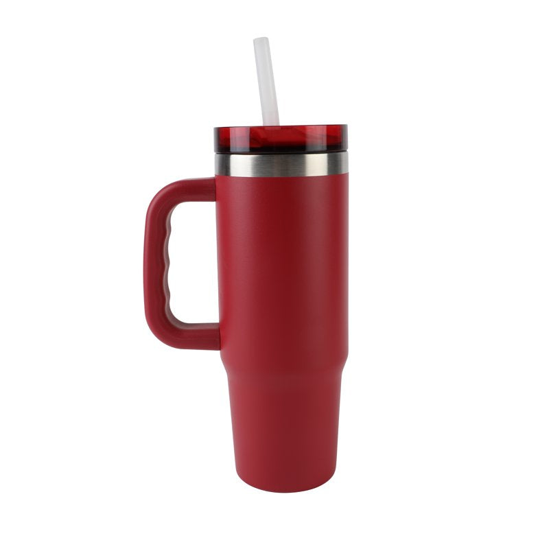 30 oz Stainless Steel Insulated Tumbler with Handle - Red