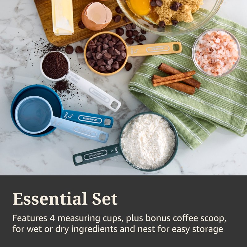 Measuring Cup Set with Bonus Coffee Scoop - Single Muted Cool Tones