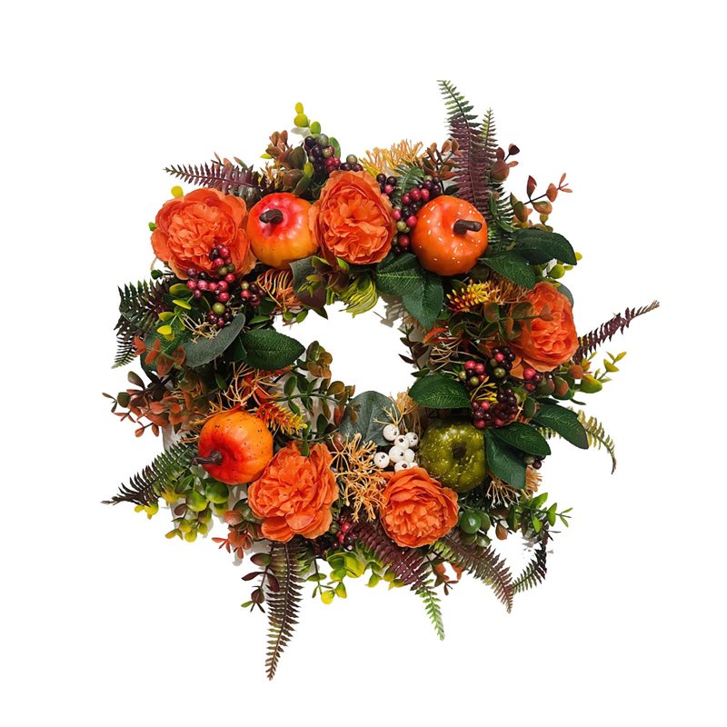 Halloween Wreaths for Front Door - Artificial Harvest Fall Decor, Indoor Outdoor, Variation H-9