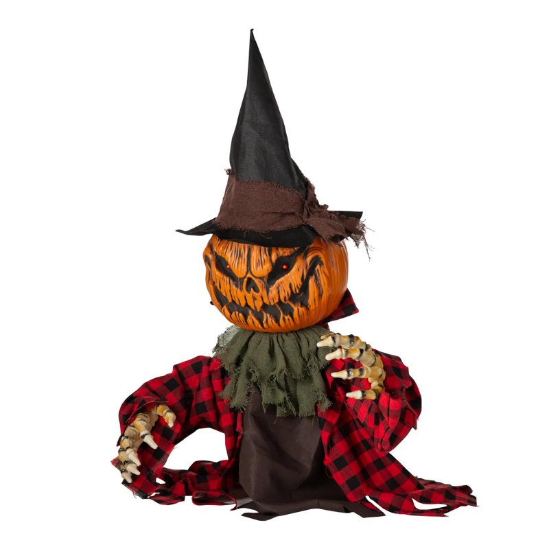 2 Ft. Animated Pumpkin Man Halloween Decoration - Groundbreaker Orange Prop