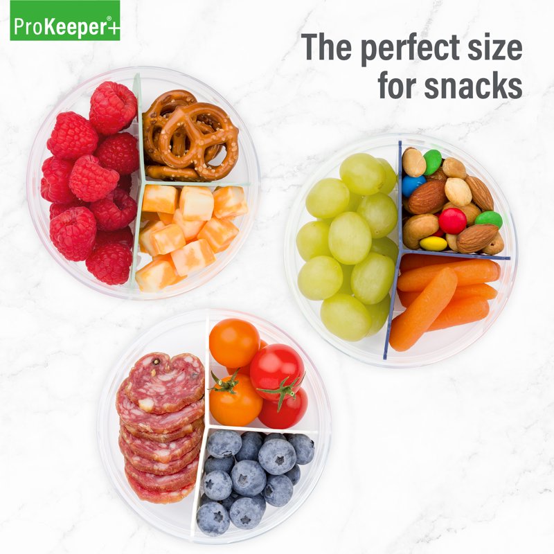 3-Section Snack Storage Container - BPA-Free & Portable
