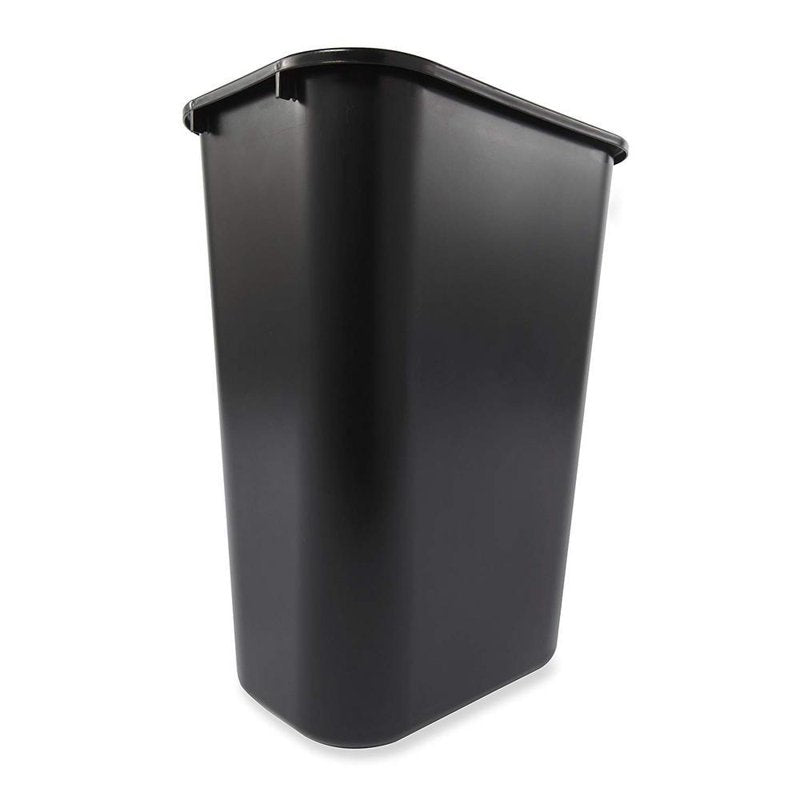 10.38 Gallon Plastic Open Top Office Wastebasket - Black