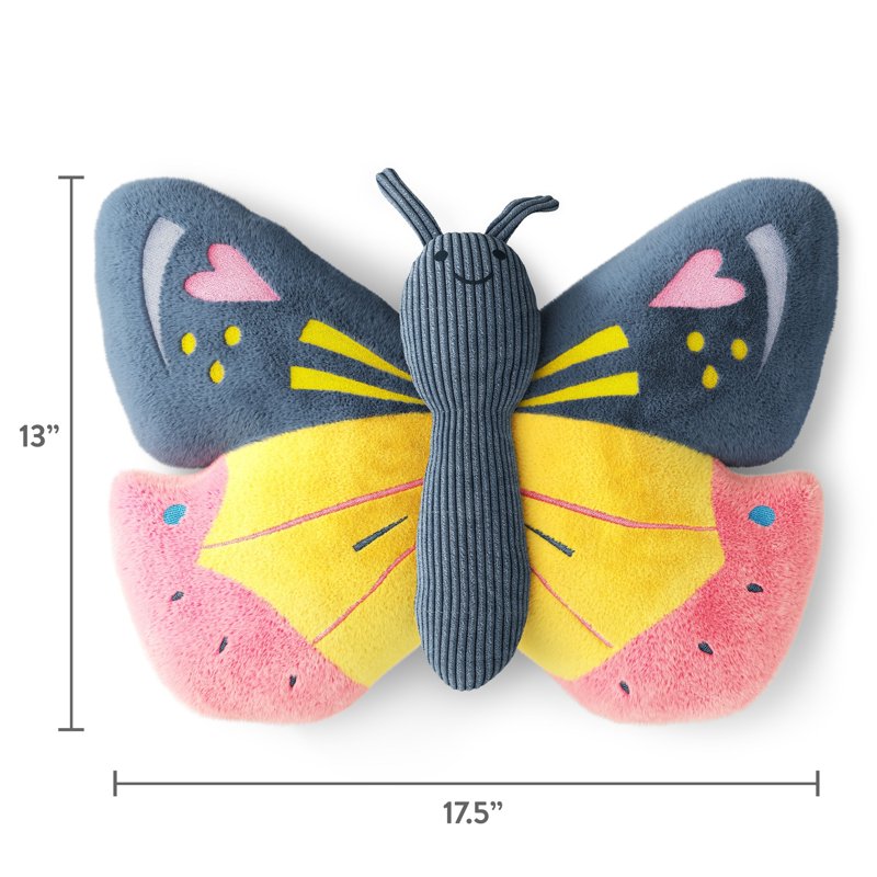 Kids Butterfly Throw Pillow - 17.5 x 13 Inches, Plush Indoor Decor
