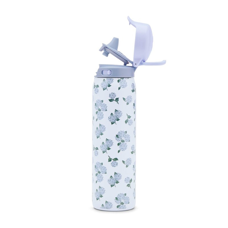 22oz Stainless Steel Water Bottle with QuickFill Lid - Hydrangea Bloom