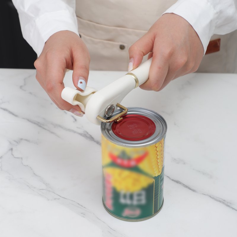Ergonomic Can Opener with Easy-Grip Handle and Sharp Wheel