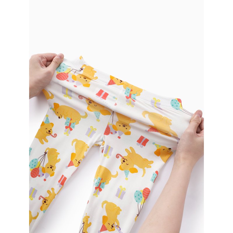Toddler Pajamas Set with Dogs Print - Bamboo Viscose 2-Piece Sleepwear, 4Y, Variation 5#Yellow Dog
