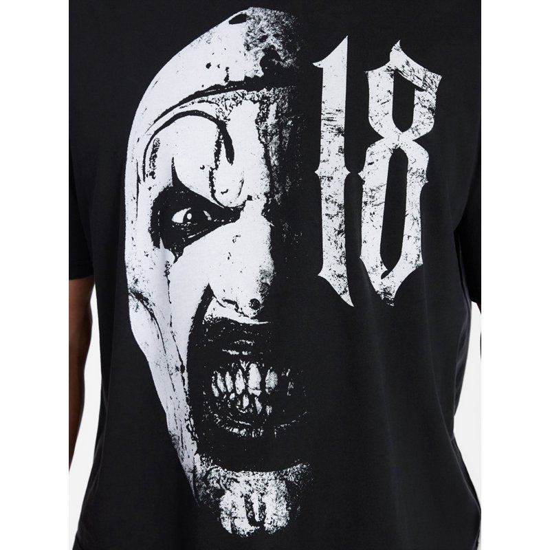 Men's Split Face Graphic T-Shirt - Halloween Movie Costume, Black, M