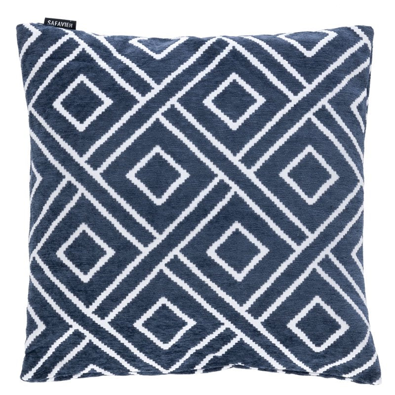 18x18 Navy Diamond Pillow - Safavieh Triska Cushion for Sofa & Bed
