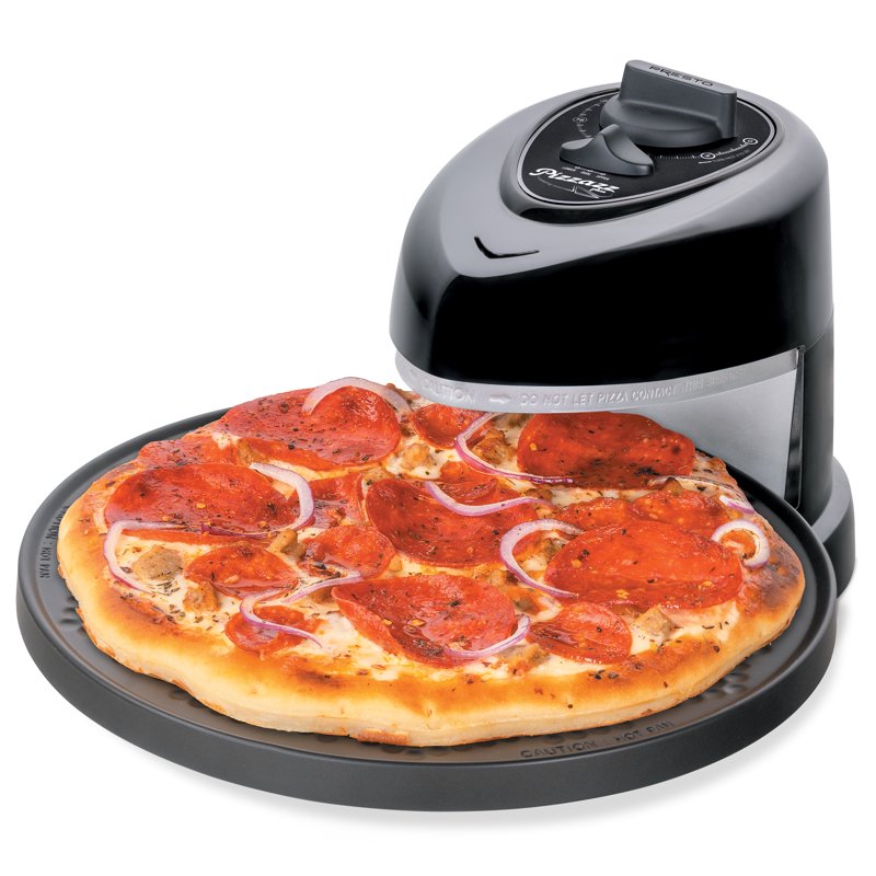 Rotating Pizza Oven with Nonstick Pan - Presto Pizzazz Plus Black