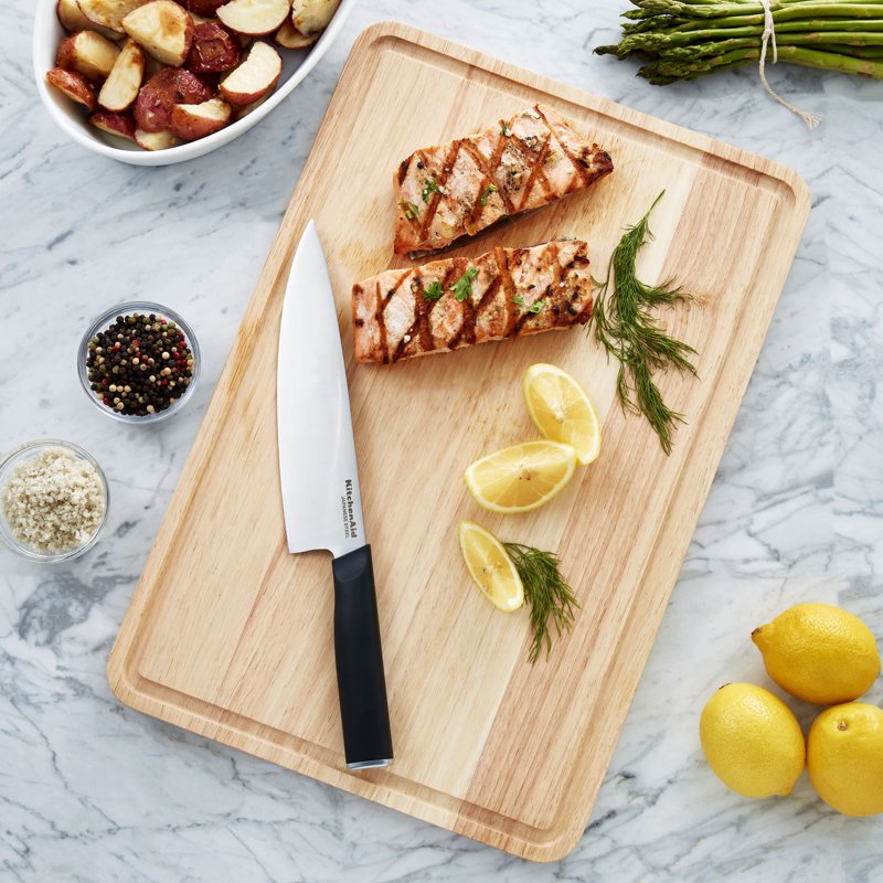 Rubberwood Kitchen Cutting Board - 12x18 Inch Utility Board