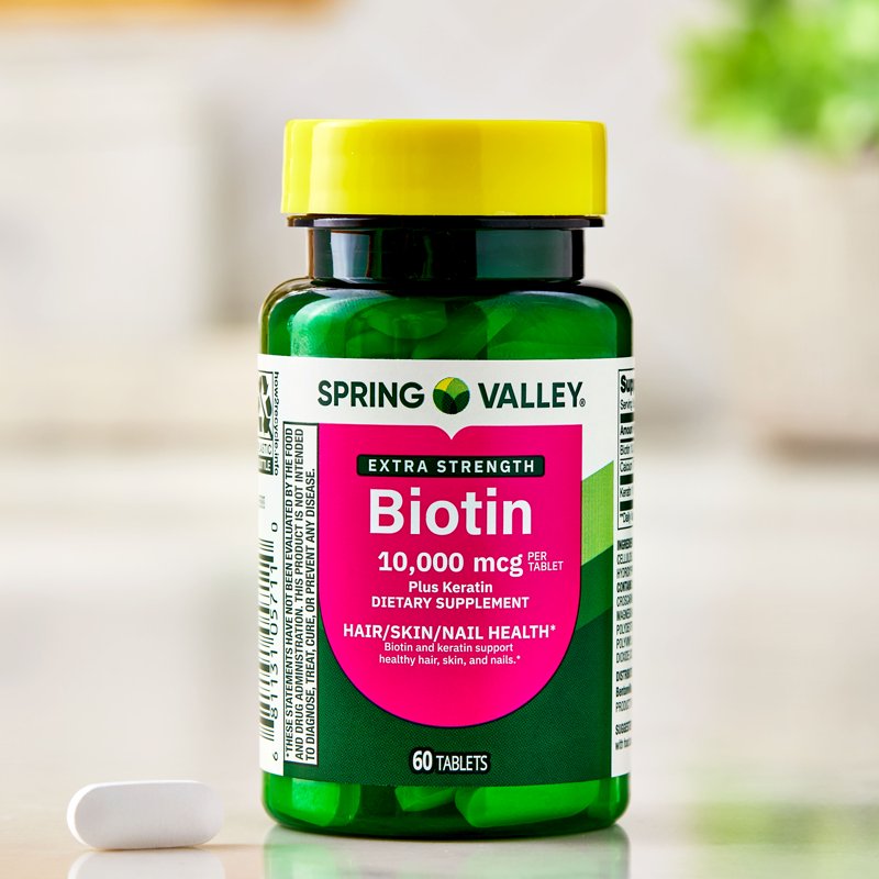 Extra Strength Biotin Plus Keratin Tablets - 10,000 mcg Hair, Skin & Nail
