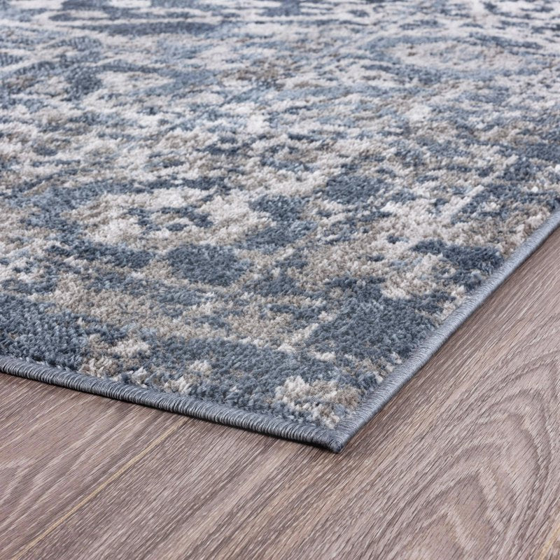 Blue Runner Rug 2'3'' x 7'3'' - Modern Indoor Hallway & Kitchen Rug