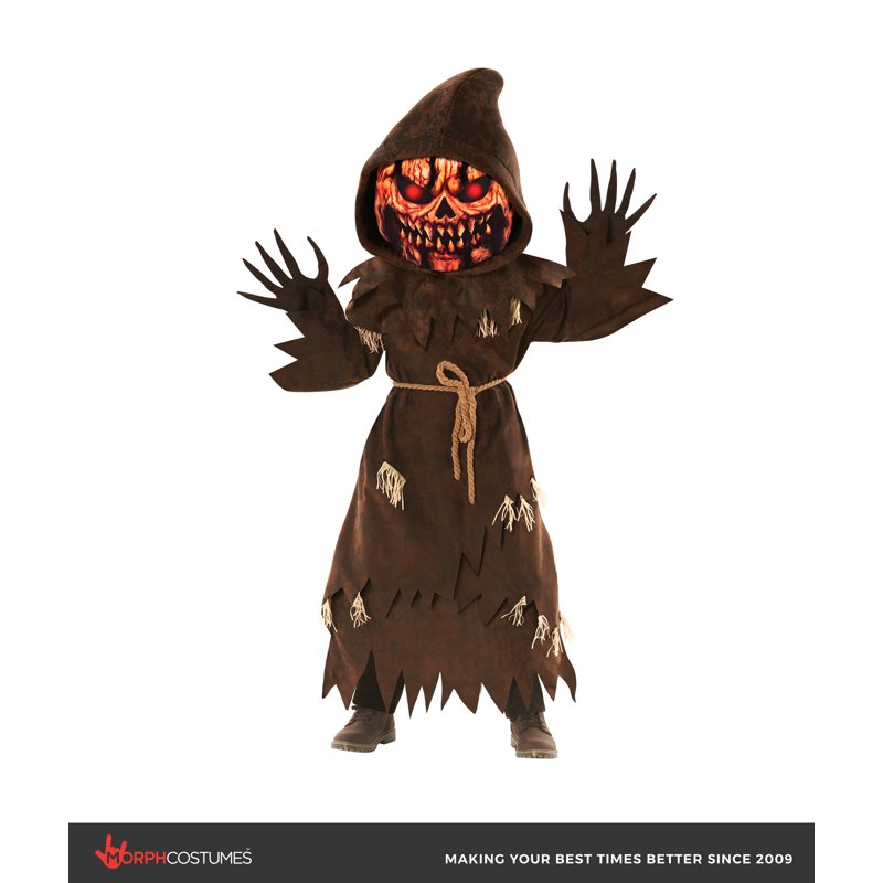 Boys Pumpkin Monster Brown Fork Halloween Costume - Size M Variation of THIS listing
